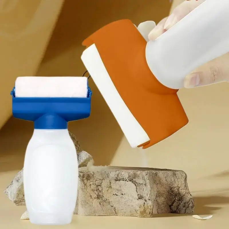 Zestaw do naprawy i retuszu ścian DIY, wałek malarski, plastikowy pojemnik 350 ml na farbę lateksową rozpuszczalną w wodzie