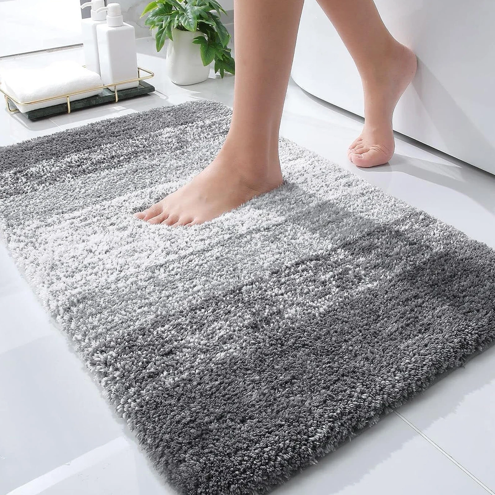 Homaxy New Fluffy Bathroom Rug Mat Home Non-Slip Plush Shaggy Bath Carpet 51X76 Extra Soft and Absorbent Microfiber Bath RugsTub