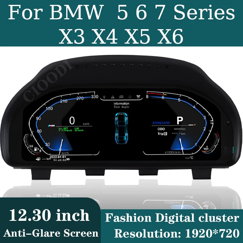 

12.3"Digital Instrument Cluster For BMW GT F07 F10 F18 F12 F13 F01 F02 F03 F25 F26 F15 F16 Virtual Cockpit Speedometer Dashboard