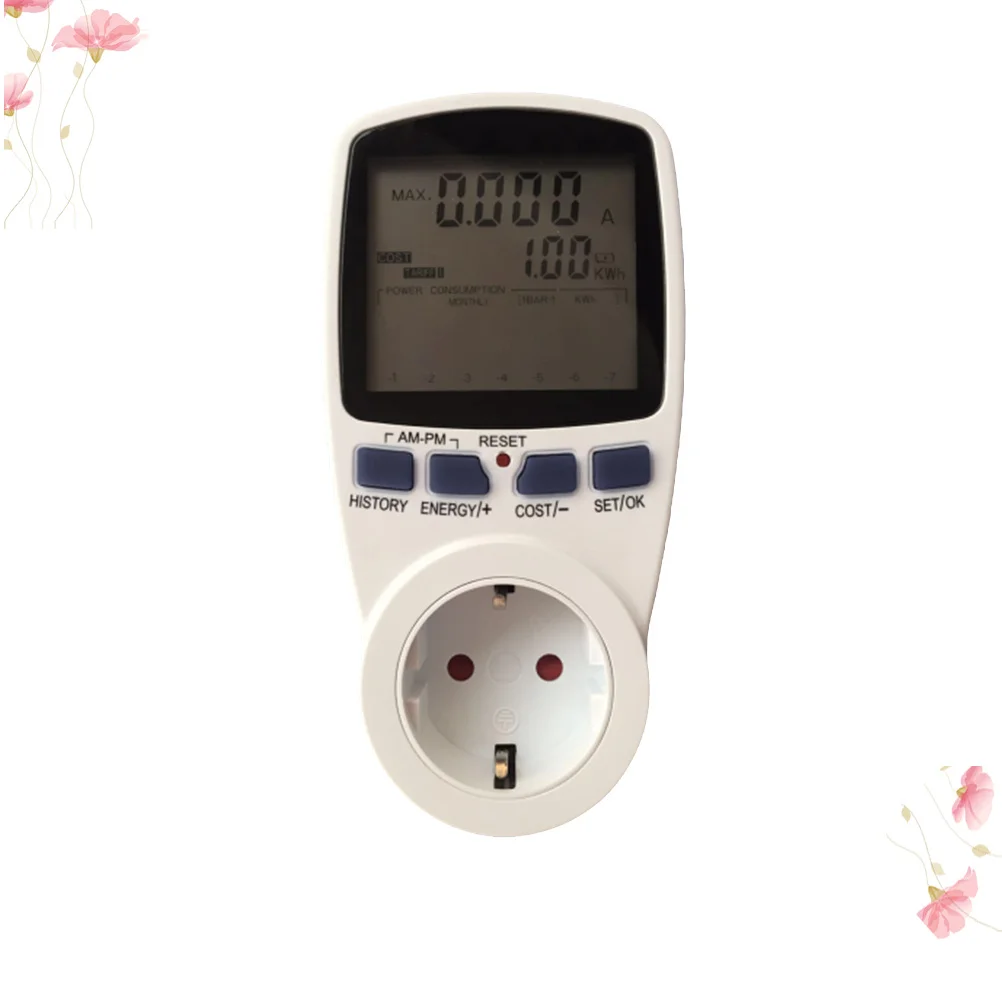 

Multi Function Power Meter Voltmeter Ammeter Reading Socket Energy Monitor LCD Display Electricity Consumption Monitor
