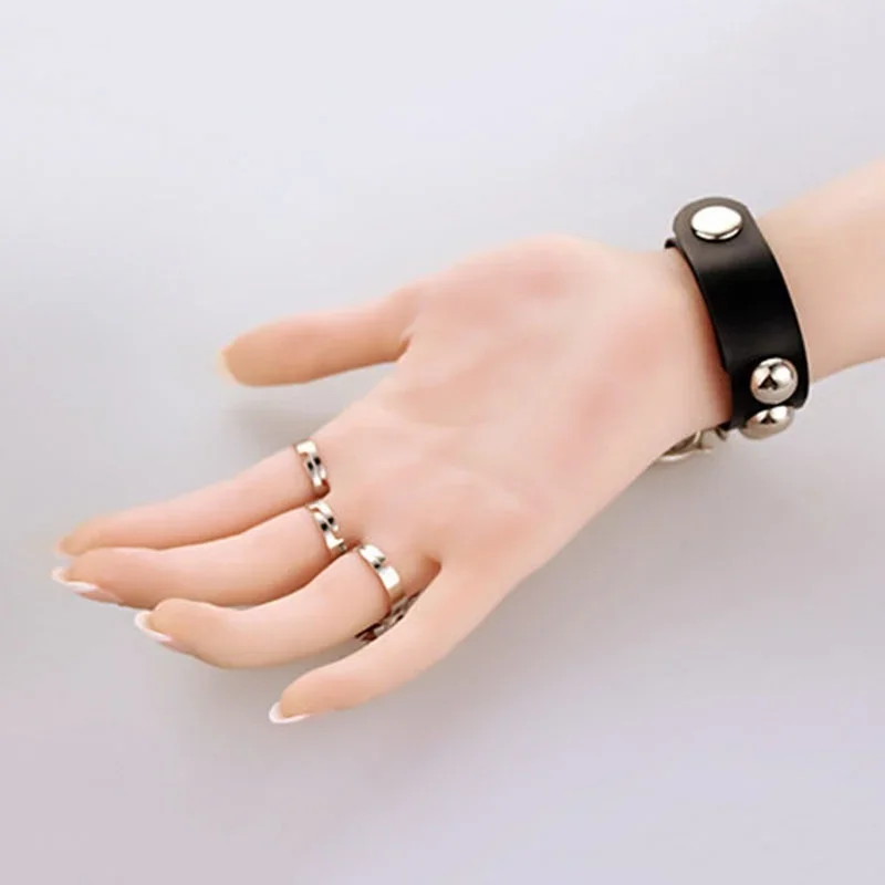 Chic Fashion Jewelry Gothic Skull Wolf Hand Chains Leather Bracelet Fingers Ring Bracelet for Women