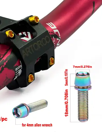 6PCS  Bike Stem M5 Alloy Steel Bolts, Bicycle Stem Bolts Screws, M5*18mm  Steel Bolts for Bicycle Updating