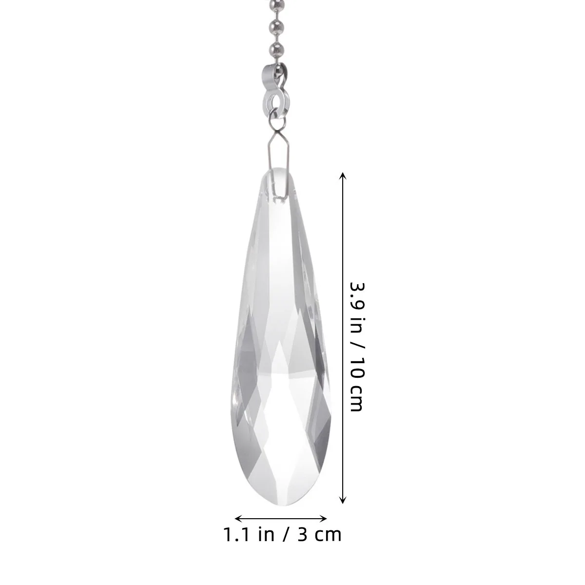 

1pc 10Mm Transparent Long Net Beads Fan Pull Chain Replacement For Ceiling Fan Light Lamp Eco-Friendly Manual Switch Portable
