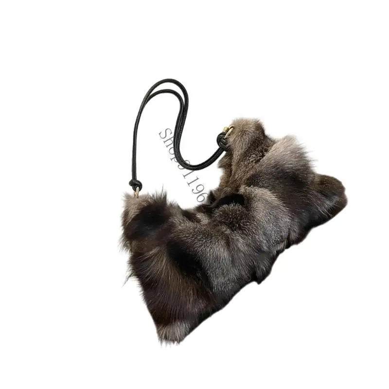 Bolso hombro a piel sintética felpa suave, Exterior, amplios compartimentos interiores para uso diario informal,