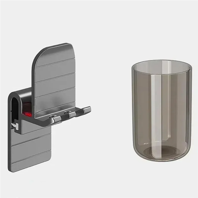SEWS-Toothbrush Rack Punch-Free Bathroom Wall-Mounted Mouthwash Cup Holder Electric Toothbrush Rack