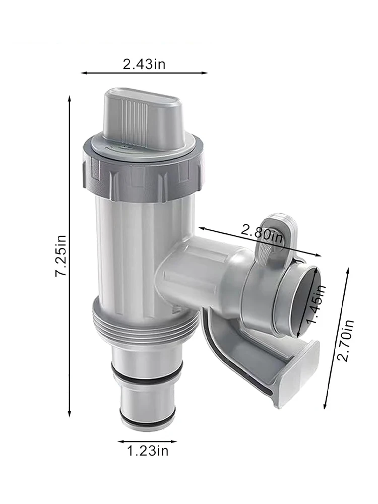 Durable PVC Pool Filter Pump Adapter 32mm Pool On/Off Plunger Valve Leak Proof Replacement Parts for Outdoor Pool Accessories