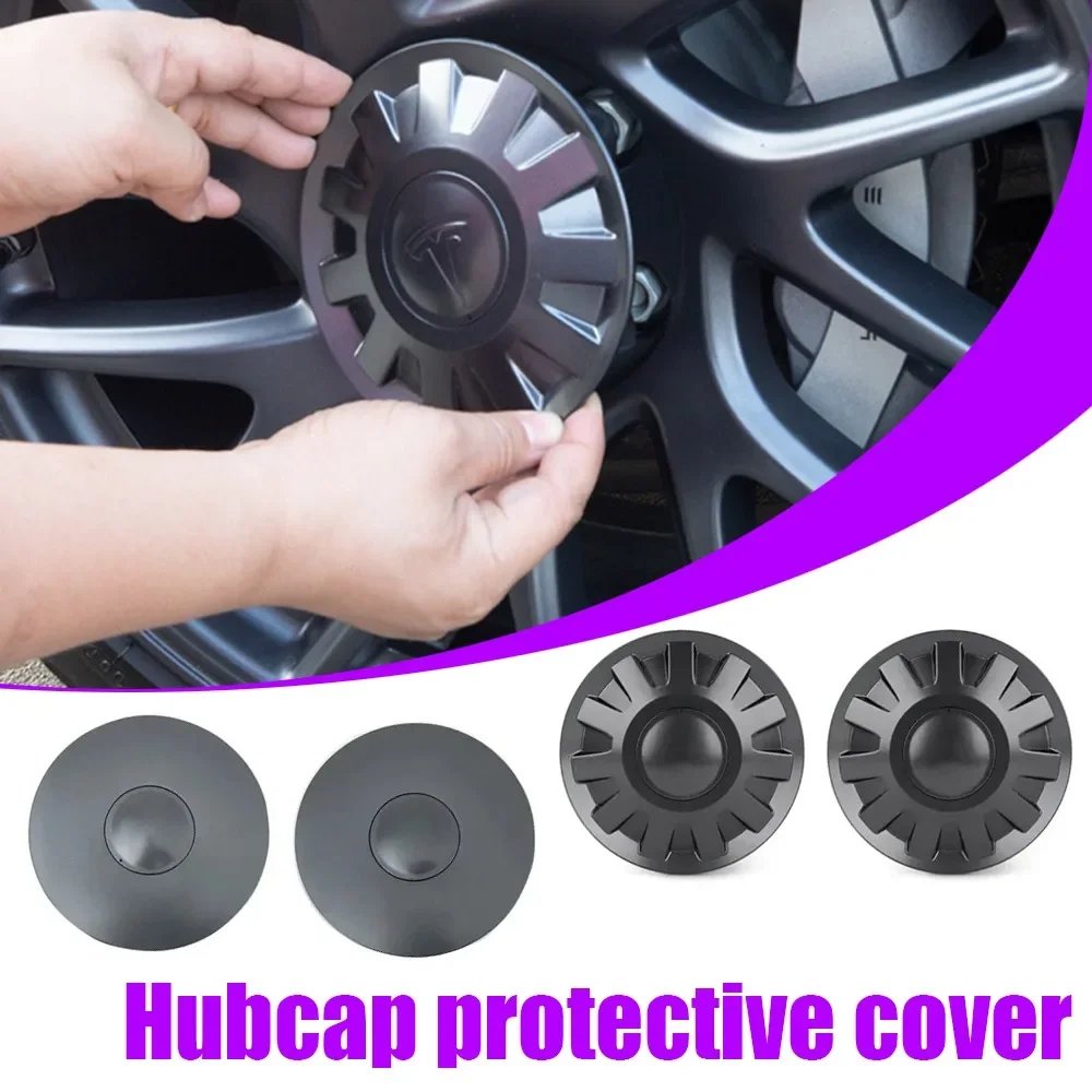 

4 Pcs Wheel Hub Caps Center Cover For Tesla 2024 Model 3 Highland Wheel Cap Kit Center Cap Lug Nut Covers Modification Hubcaps