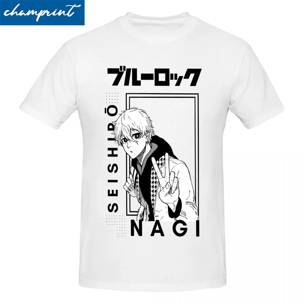 Fashion Nagi Seishiro Tshirts Unisex O-neck Short Sleeve Top Tee Blue Lock Soccer Sports Anime 100%Cotton Clothing