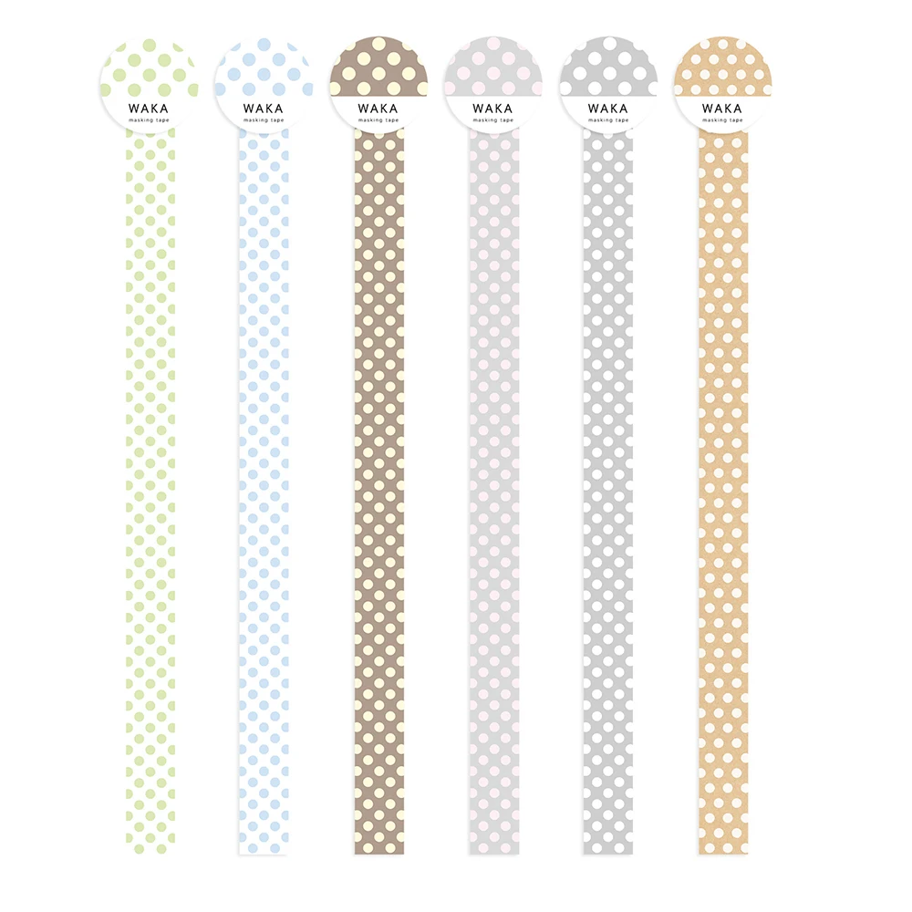Polka Dot Washi Tape Adhesive Scrapbooking Tape For DIY Tearable Colorful Dot Stationery Dispenser Organizer Storage Journal Dec