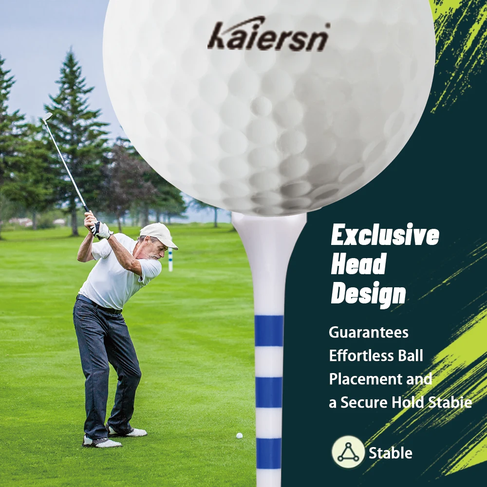 【20 قطعة】 تي شيرت جولف مخطط ملون 70 مم/83 مم - مجموعة تي شيرت جولف بلاستيكية متينة بأربعة شوكات - إكسسوارات جولف راقية للرجال والنساء