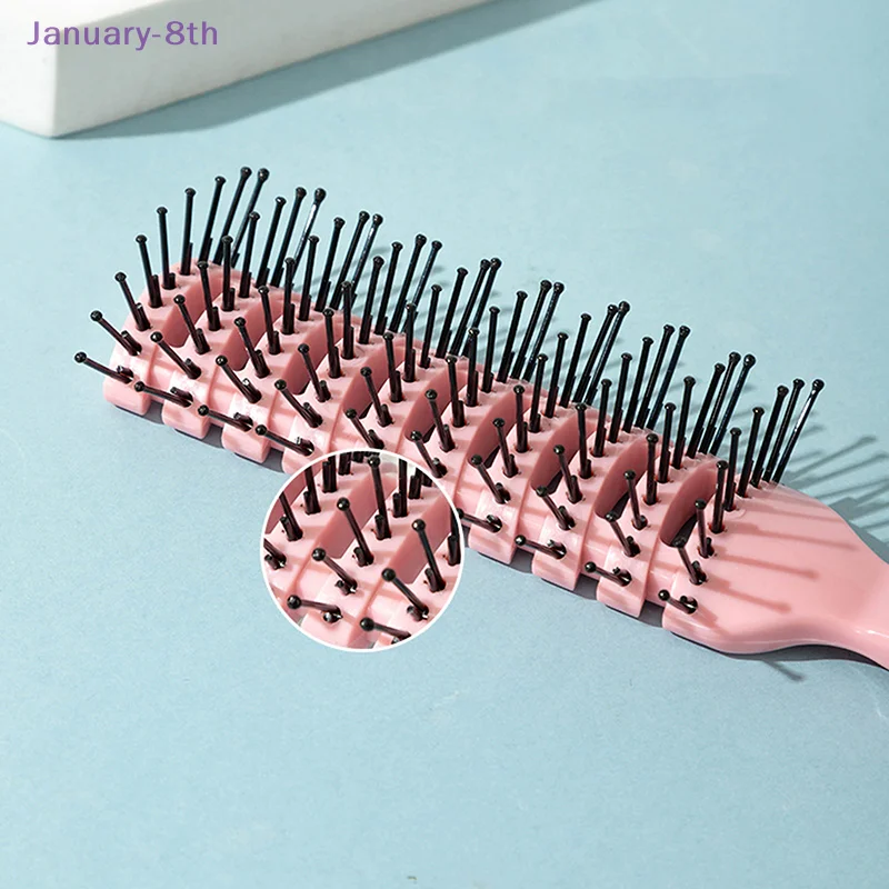 Men Plastic Vent Hair Brush Anti-static Comb Hairdressing Salon Barber Curly Hair Care Wig Styling Tool Comb Brush Massage Tool image 3