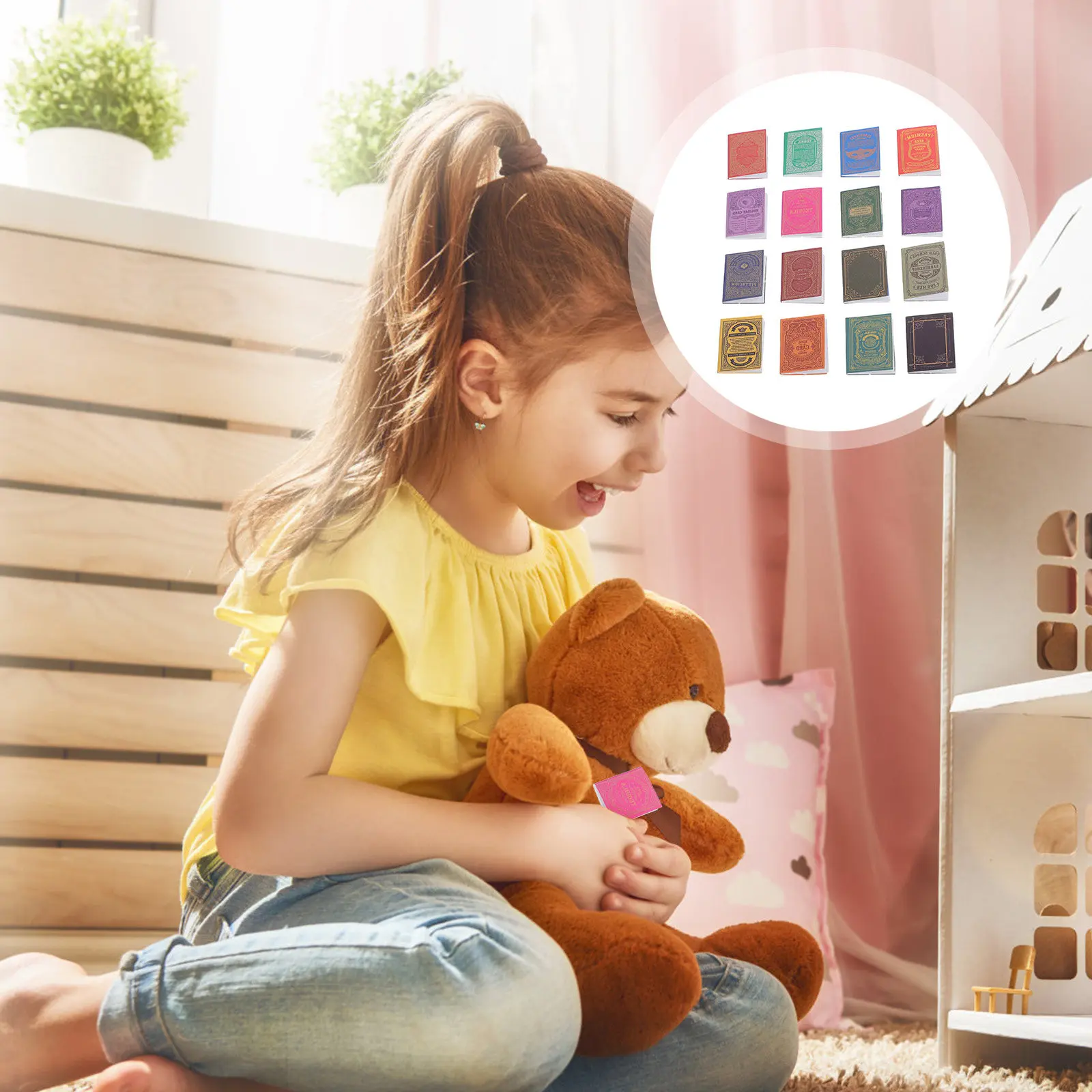 

16 миниатюрных книг в винтажном стиле, многофункциональный декор для дома, реквизит для сказочного сада, аксессуары для детских ролевых игр, мебель для кукольного домика