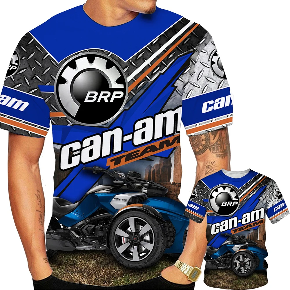 BRP Can Am 3D-Druck Sportliches, schnell trocknendes, atmungsaktives Herren-T-Shirt für den Außenbereich, Moto-Team-Fan-Uniform, kurzärmeliges Oberteil für Eltern und Kinder – Detail 12