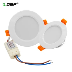 DBF 원형 LED 매립형 다운라이트, 멀티 컬러 LED 천장 스포트라이트, 침실 거실, 12W, 10W, 7W, 5W, 3W, AC220V, 2022 신제품