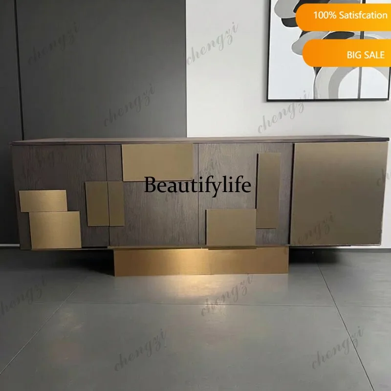 MM45 Italian minimalist side cabinet design sense storage locker geometric modeling entrance cabinet