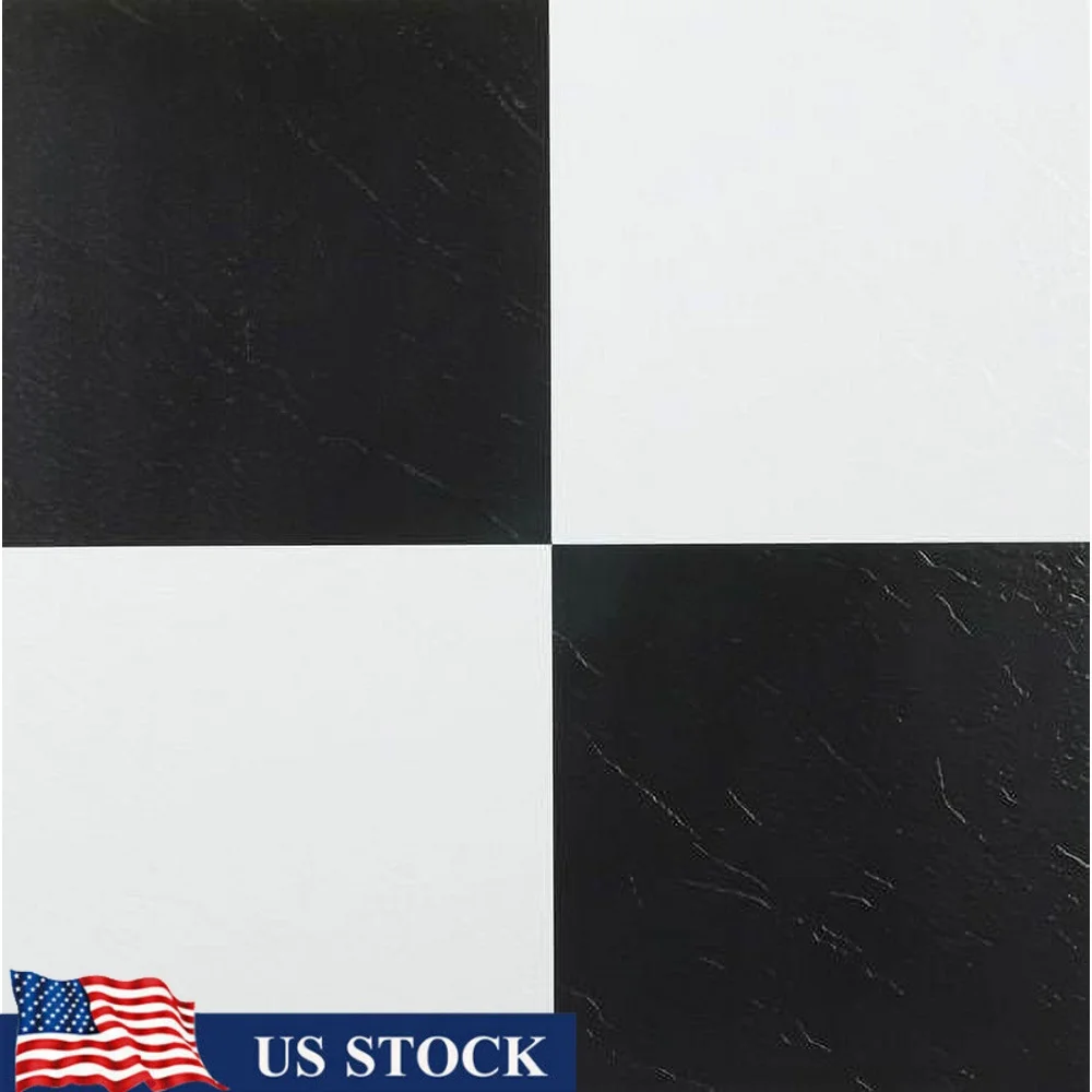 بلاط أرضيات فينيل ذاتي اللصق 45 بلاط 45 قدم مربع سهل التركيب قابل للتقشير واللصق 12 × 12 مظهر خشبي جراج المكتب المنزلي #1