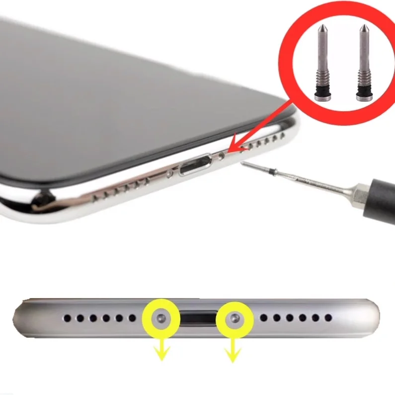 2Pcs Pentalobe Screws Compatible with iPhone 14/13/12 Pro Max/11 Series/X Xs Max/XR/5 5s SE 6 7 8Plus Bottom Screw + Tool Kit
