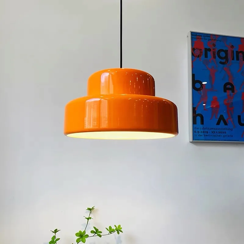 Bauhaus Orange Pendelleuchten für Küche Esszimmer Hängelampe Deckenleuchter Restaurant Café Bar Modernes Glas