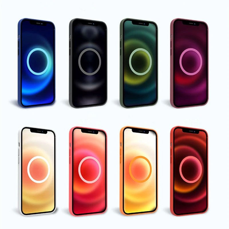 Original Leather Case For Magsafe iPhone 13 Pro Max 13 Mini Wireless Charging Animation Magnetic Cover for iPhone 12 Pro Max