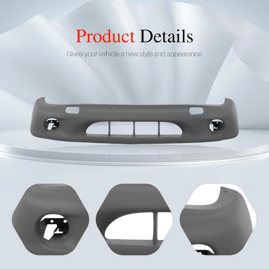 غطاء المصد الأمامي السفلي باللون الرمادي لـ 2001-2004 دودج داكوتا يناسب CH1000348 55076531AC جديد متين للسيارات الخارجية Upg