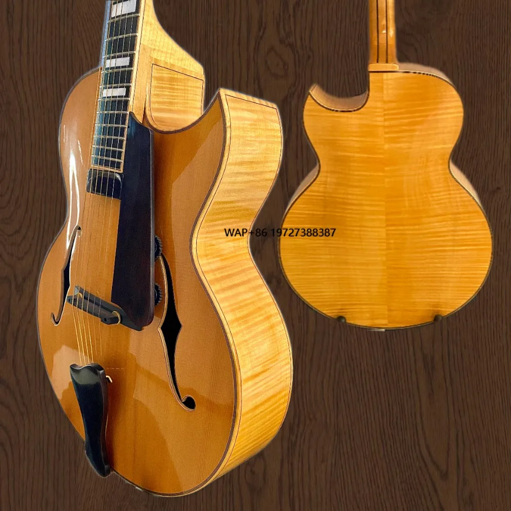 

Yunzhi YZ-19NYL Handcrafted 16" Electric Jazz Guitar with Flamed Maple Body and Spruce Top