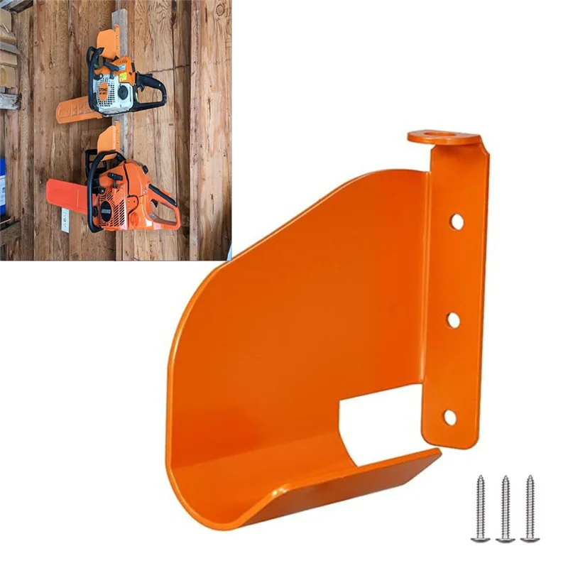 B08B-Chainsaw Hanger Holder Heavy-Duty Steel Garage Organizer For Chainsaws Vertical Or Horizontal Mounting Space-Saving Storage