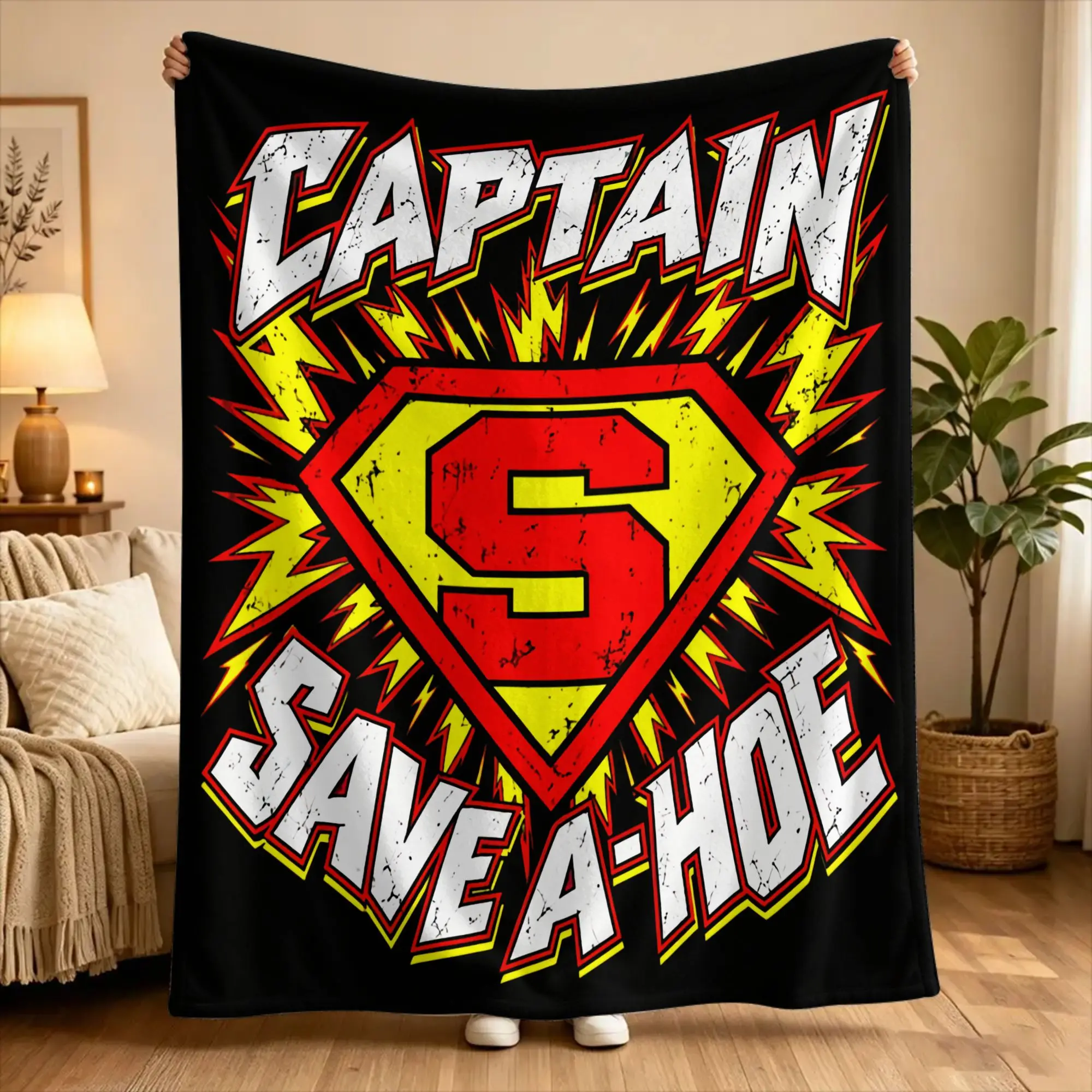 Captain Save a Hoe  Blankets Quality Warm  Throw Blanket Spring Decorative Bedroom Comfortable Bedspread