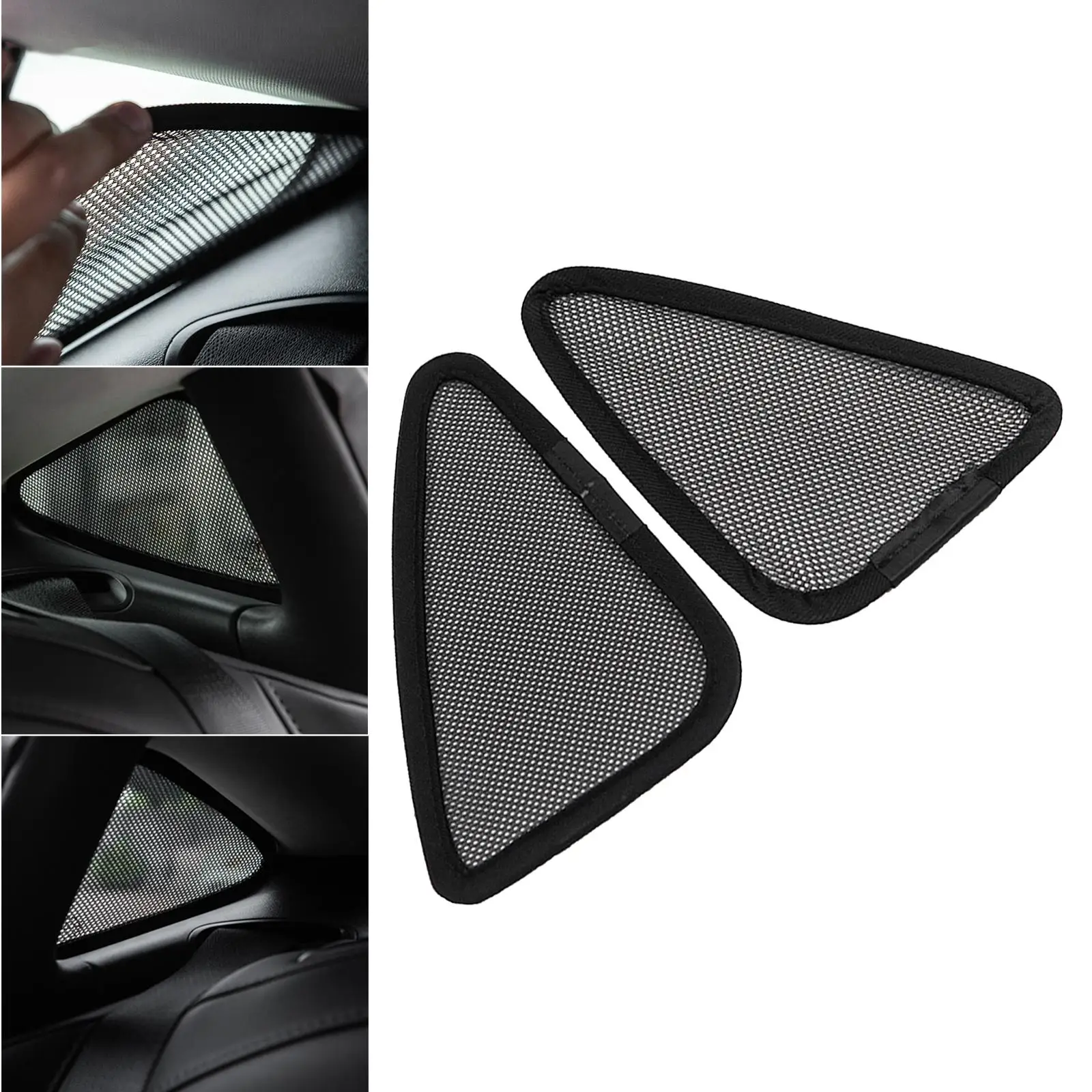 2Pcs Vehicle Car Window Sunshade Cover Triangular Net for Model