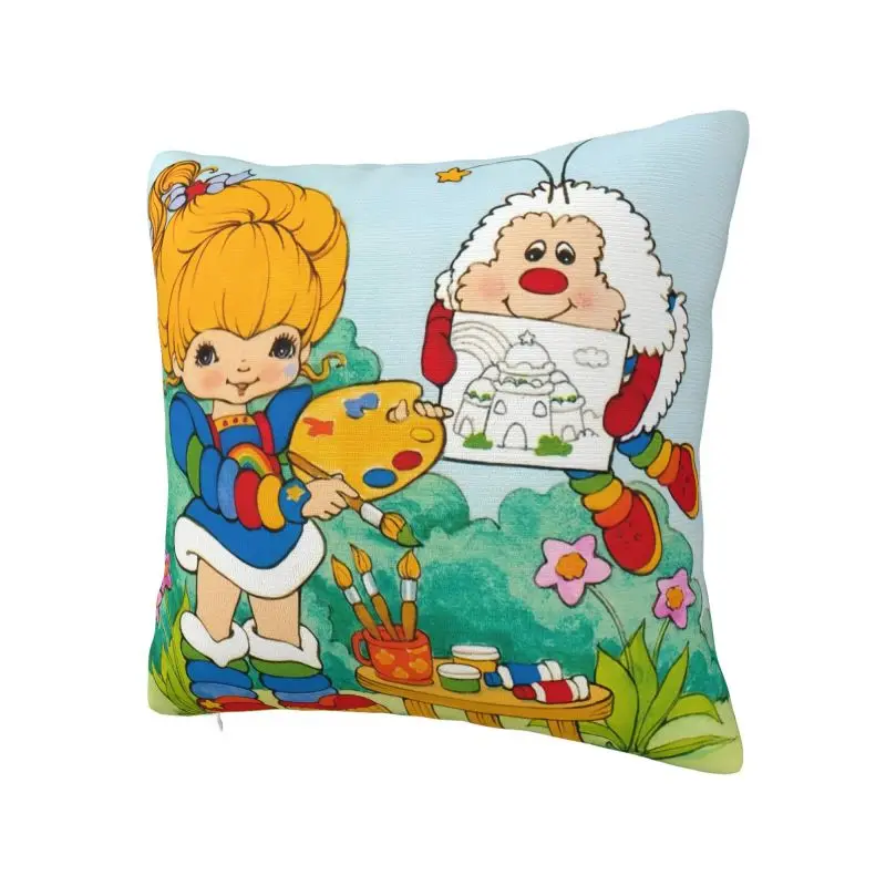 Custom Cartoon Cute R-Rainbows B-Brite Anime Cushion Covers Soft Cute Pillow Case Living Room Decoration