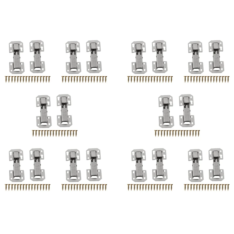 

20Pcs Soft Close Kitchen Cupboard Cabinet Wardrobe 90Degree Door Hinges & Screws