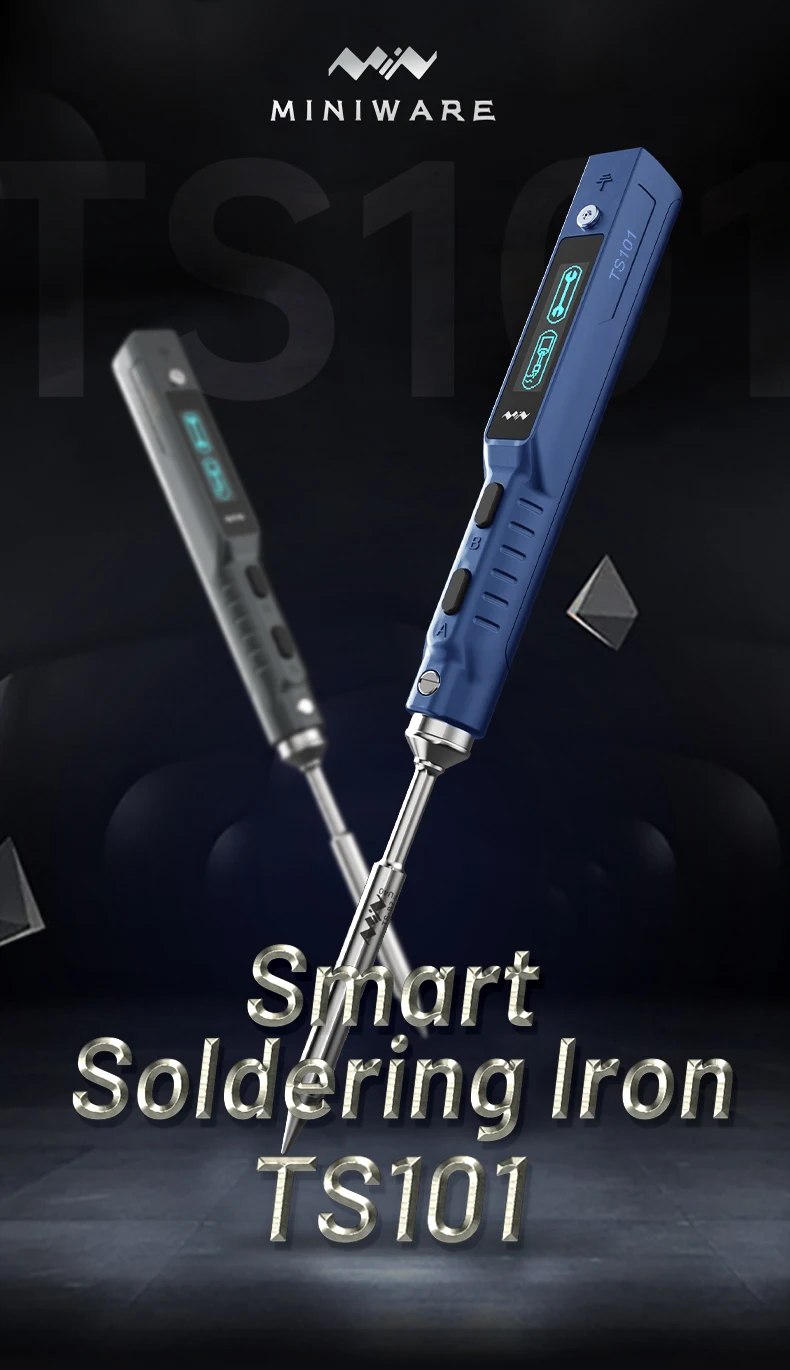 Original Miniware Blue TS101 Elektrischer Lötkolben, einstellbare Temperatur, USB, tragbare digitale Schweißstation – Detail 4