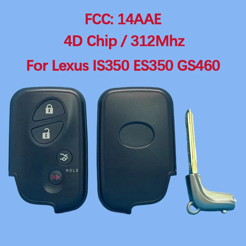 

CN052049 Послепродажный 4-кнопочный смарт-брелок 312,15 МГц FCC 89904-30G70 4D чип для Lexus IS350 ES350 GS460 LS460 2006+
