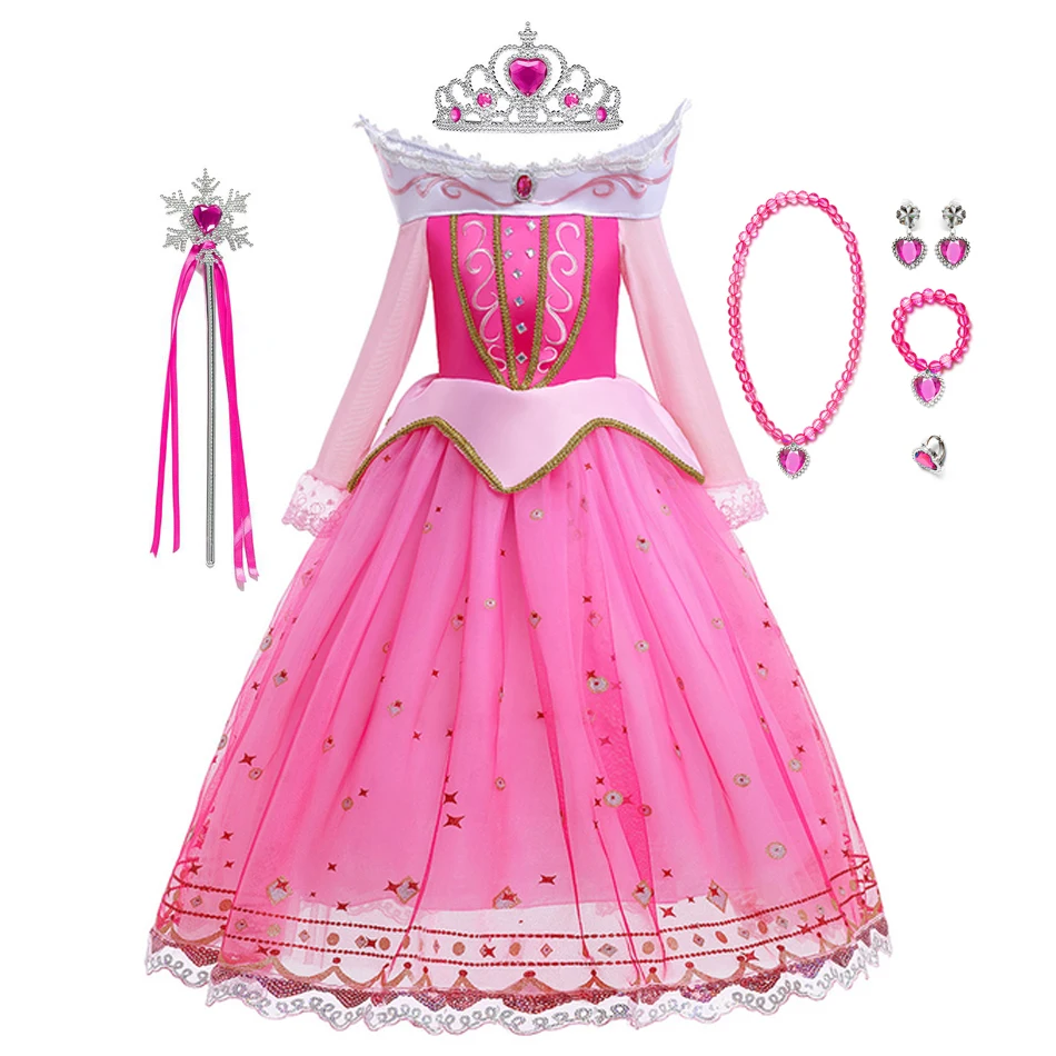 La Belle Au Bois Dormant Conte De Fée Aurore Églantine Robe De Demoiselle D Honneur Costume De Soiree A Theme Robes En Tulle Fille Cosplay De Film Cos P18410092