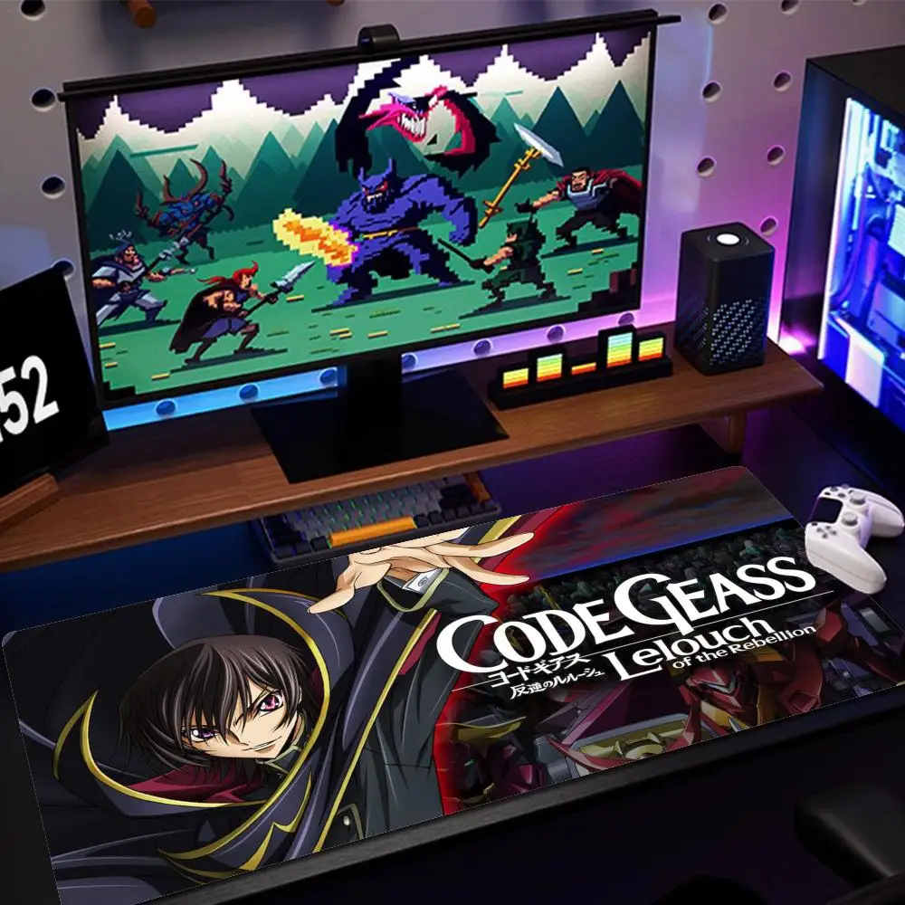 

Fashion Code Geass Big Mouse Pad Large Anime Desk Mat Luxury Desktop Cartoon Gaming Gamer Keyboard Office Computer Soft Cushion