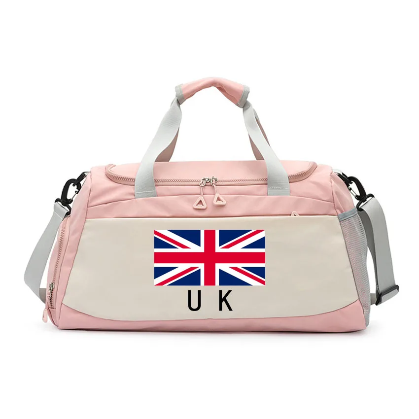

United Kingdom Flag Printed Large Capacity Duffle Bags with Shoe Compartment Sports Fitness Basketball Bags Women Men Yoga Bag
