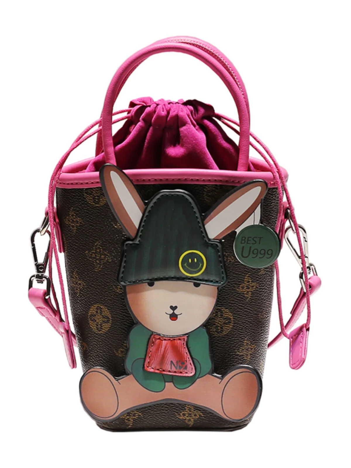 2024 Lovely and Popular Handheld Bag with Little Rabbit Printing Pattern Fashion and High Quality Leather Shoulder Crossbody Bag