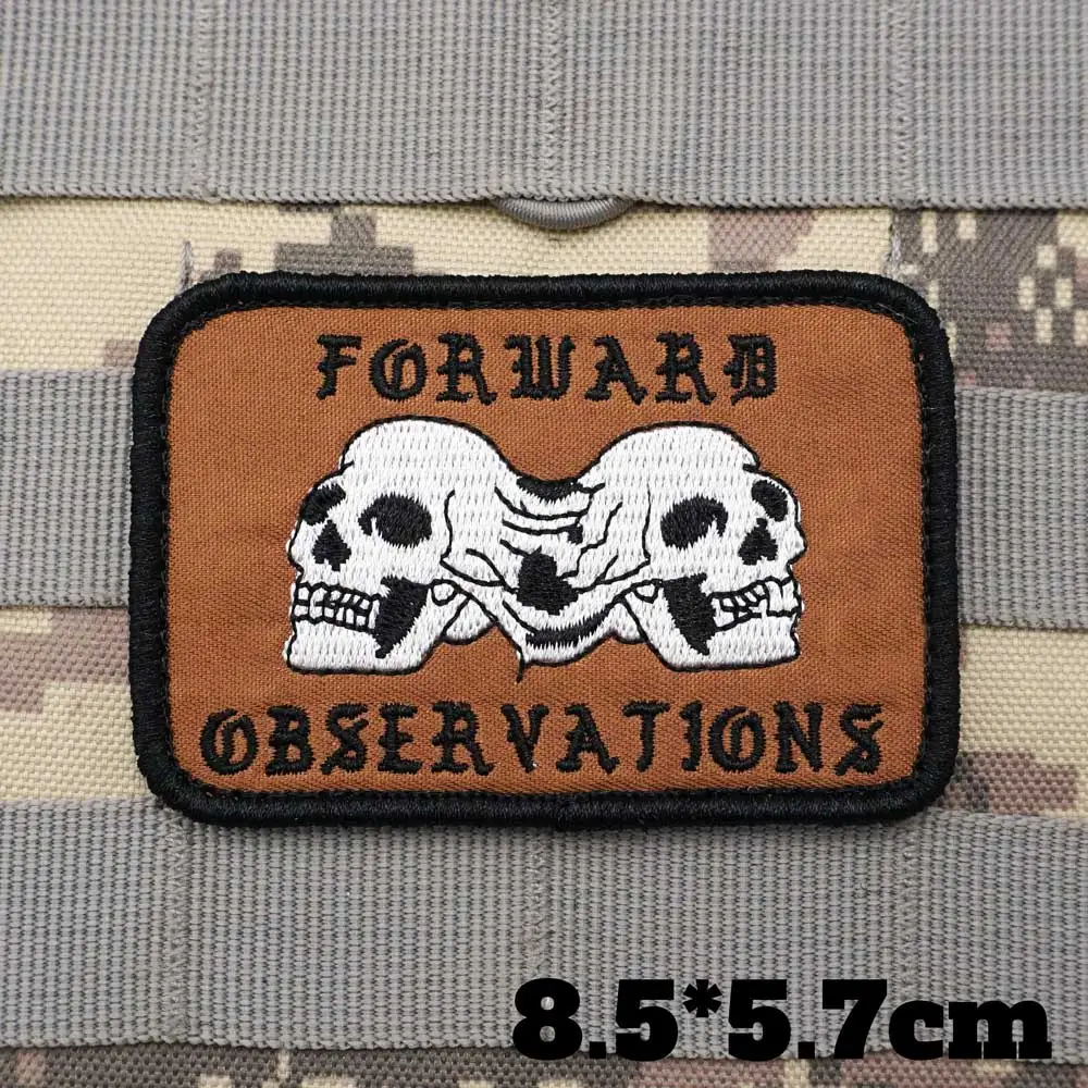 Forward Observations Group Military Tactical Embroidered Patches  Armband Backpack Badge with Hook Backing for Clothing