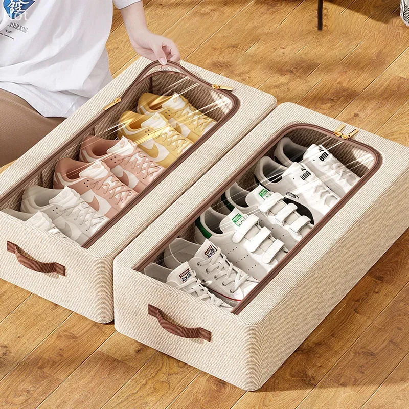Under Bed Shoe Storage Organizer For Closet Shoes Container Boxes With Sturdy H…