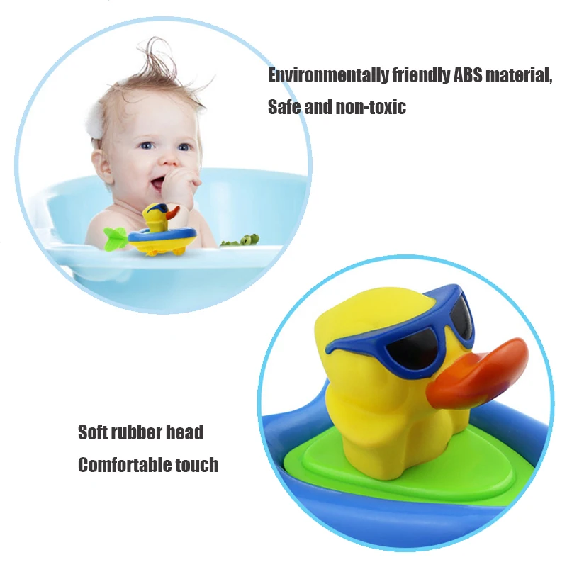 Cartoon Baby Bathtub Bath Toy Cute Animal Pull Rope Duck Crocodile Model Classic Water Toy Baby Gift