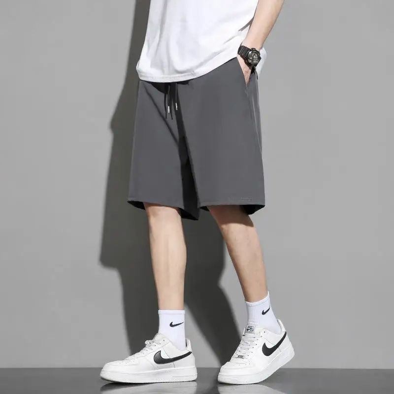 

Мужская повседневная одежда из ледяного шелка Qui Dry Spor, длина пять четвертей, свободная летняя верхняя одежда, полиэфирное волокно, высокая талия