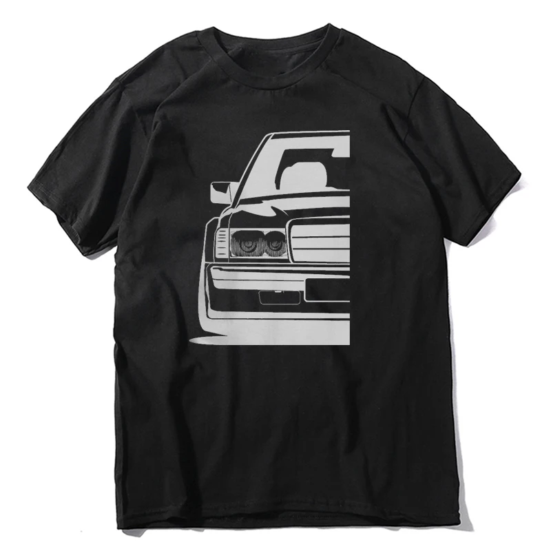 W201 T Shirts Men's  100% Cotton Novelty T-Shirt Round Neck Automotive Merch 190E Tee Shirt Short Sleeve Clothes Summer