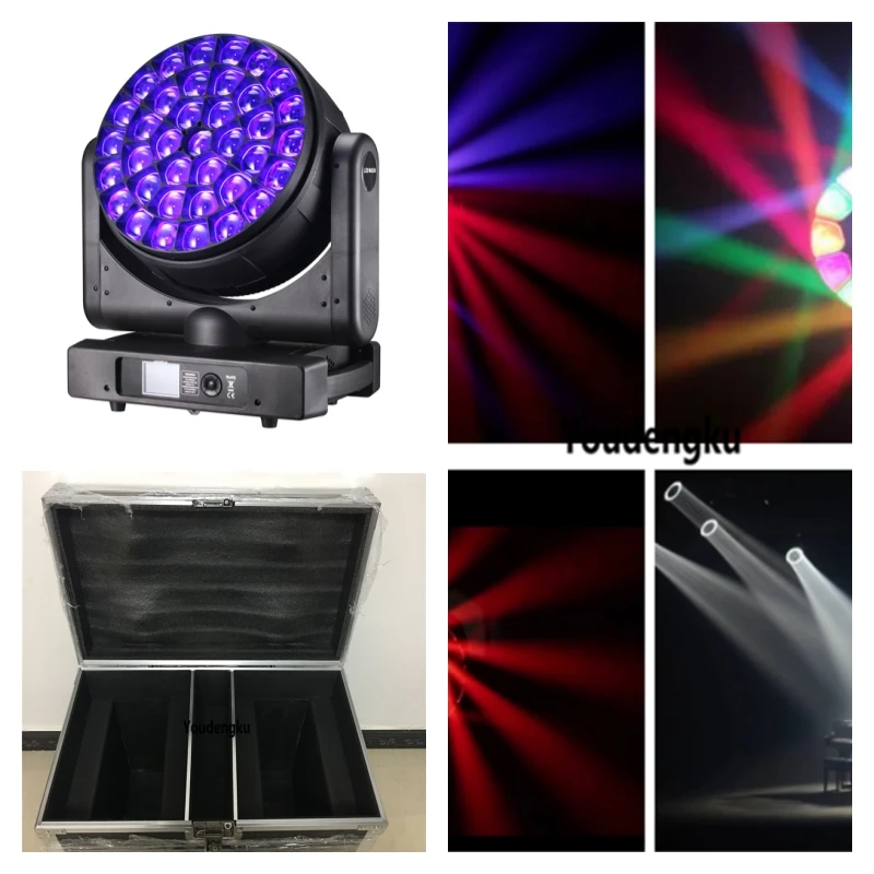 2 pcs with case 37x40W Beam bee eye LED Moving head DMX Wash Moving Head Zoom RGBW LED Flower Pixel Effect Stage Lighting