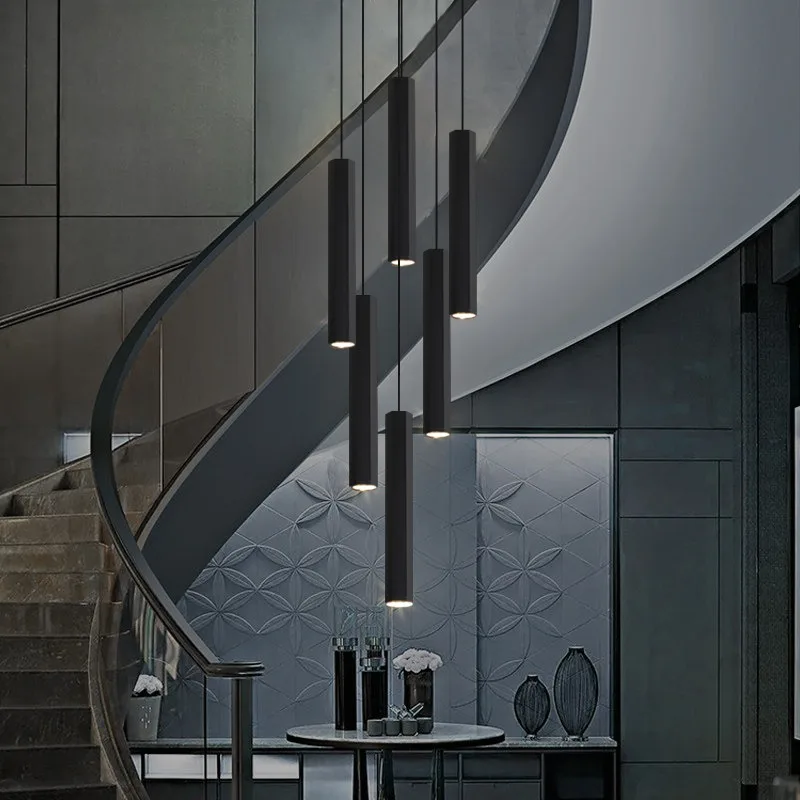 

Modern Villa LED Long Line Pendant Lamp Chandelier for Living Room Loft Staircase Indoor Hanging Light Home Decor Lighting