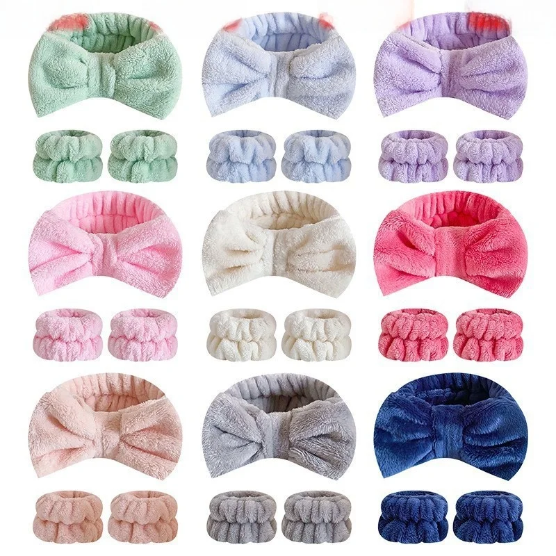 

Fluffy Wrisand for Women Pure Color Waterproof Velvet Sweat Absorbing Face Waing Bracelet Faionable Personal Care Tool