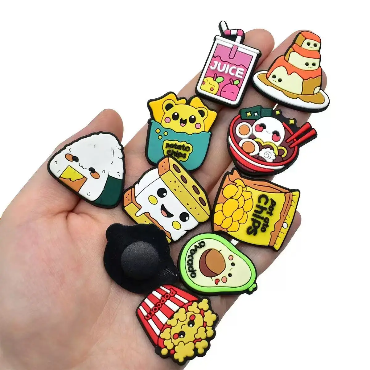25-100pcs Mixed Food Series Shoe Charms Set, Cute Drink & Snack Design PVC Shoe Decorations, Removable Charms for Clogs Sandals