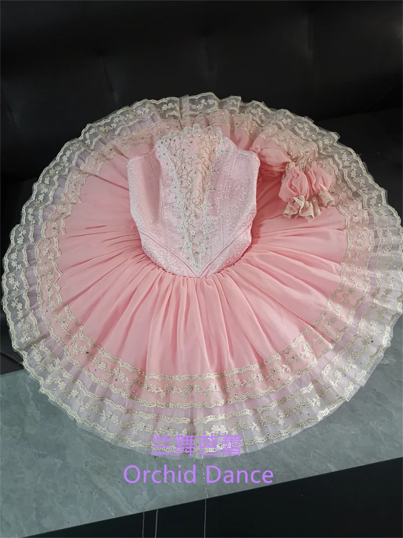Costumes Tutu de Ballet rose du lac des cygnes pour femmes et adultes, vêtements de Performance professionnels à fleurs de haute qualité pour filles