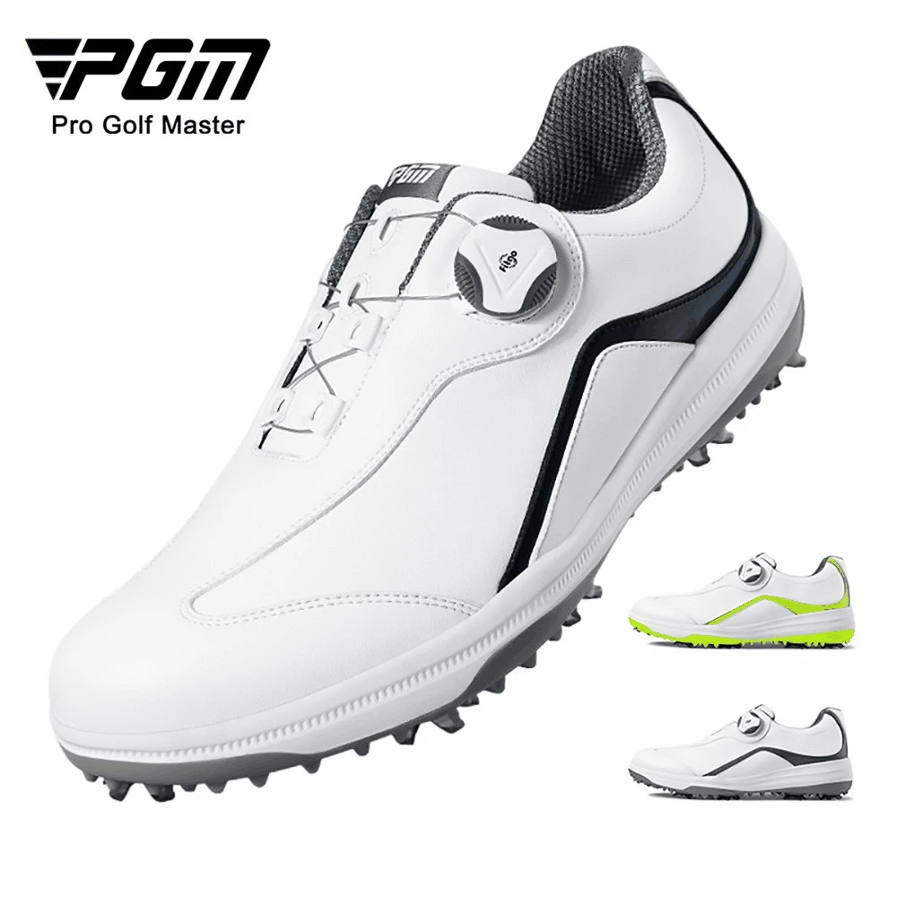 

PGM Men Golf Shoes Free Movable Nail Spike Antiskid Waterproof Breathable Quick Lacing Golf Casual Sneakers Golf Shoes