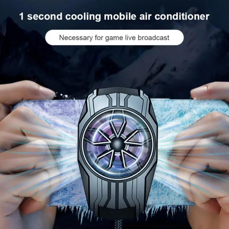 2023 Portable Mini Mobile Phone Radiator Chicken-eating Game Cooler Built-in Battery Peripherals Air-cooled Cooling Fan
