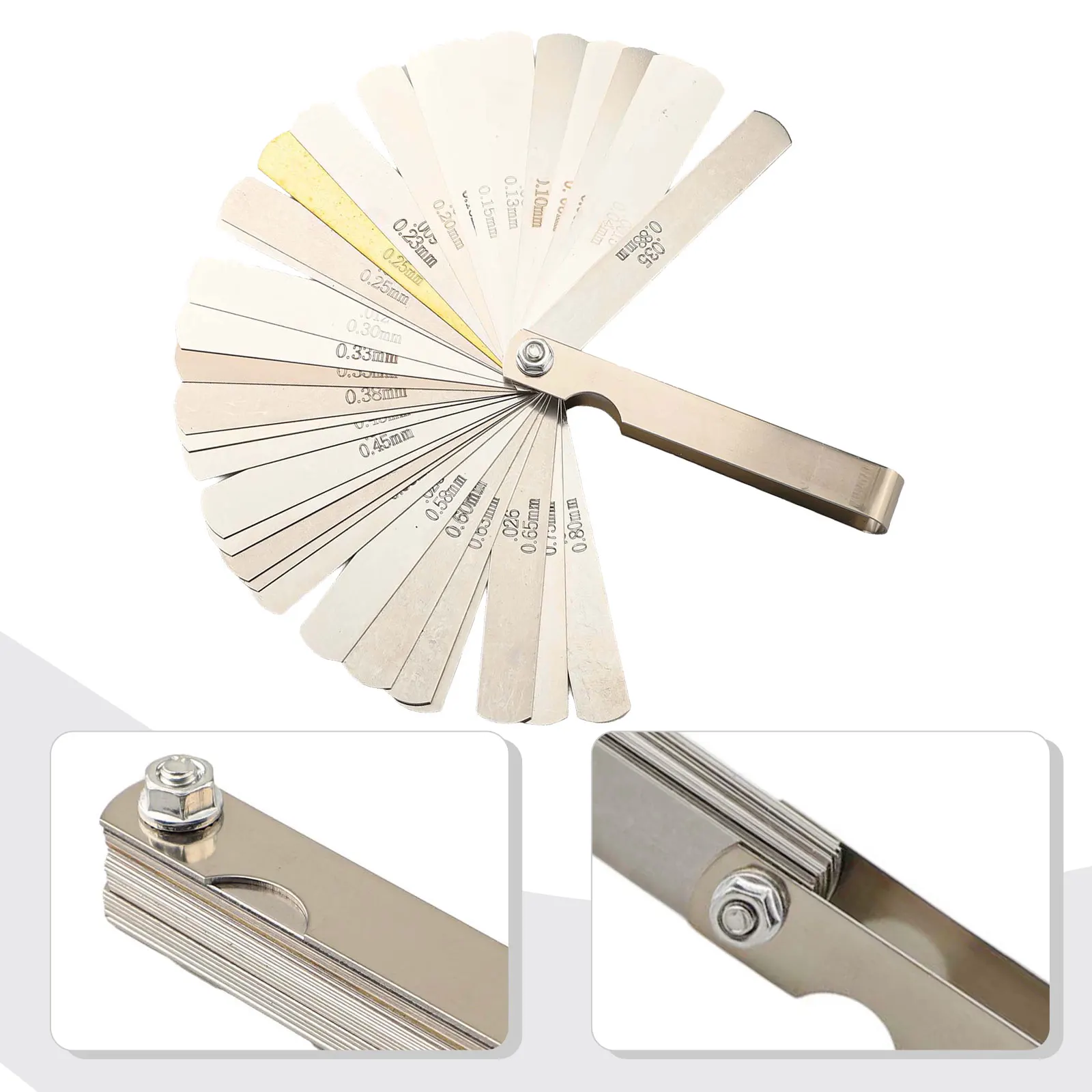 Metric Feeler Gauge Color Silver Feeler Gauge Thumb Notch Anti-rustiness Oil Bearing Clearances Blade Protector