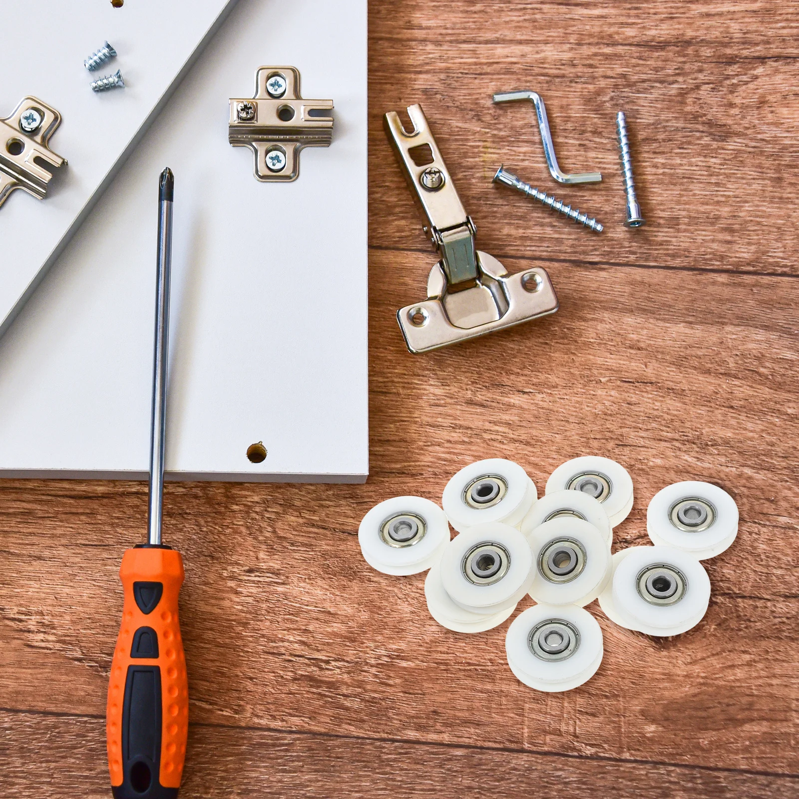 

12Pcs U-Shaped Groove Pulley Bearing Wheel for Sliding Gate Cabinet Door Hardware Smooth Rolling Guide Track Roller